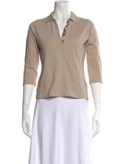 Pre-owned Burberry Three-quarter Sleeve Polo In Neutral