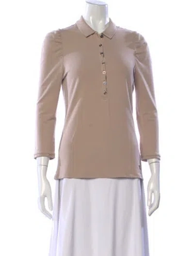 Pre-owned Burberry Three-quarter Sleeve Polo In Neutral