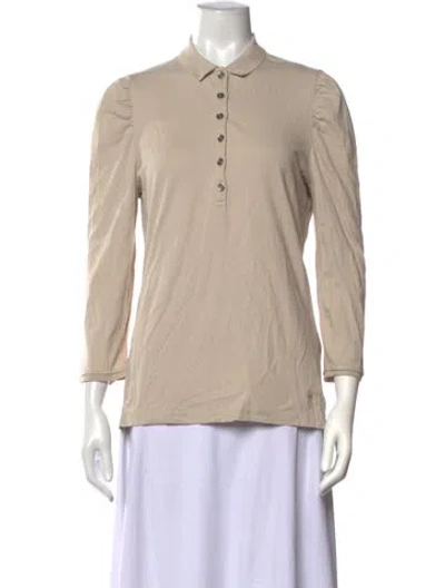 Pre-owned Burberry Three-quarter Sleeve Polo In Neutrals