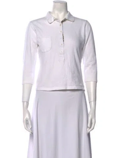 Pre-owned Burberry Three-quarter Sleeve Polo In White