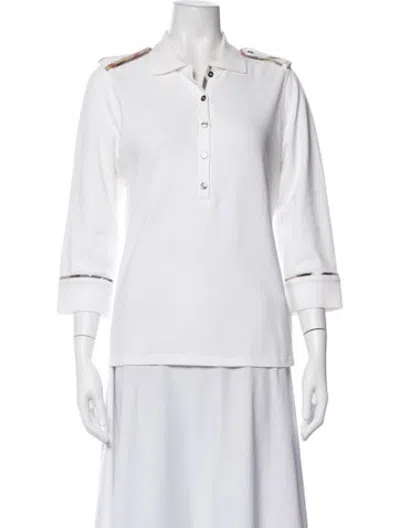 Pre-owned Burberry Three-quarter Sleeve Polo In White