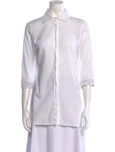 Pre-owned Burberry Three-quarter Sleeve Tunic In White