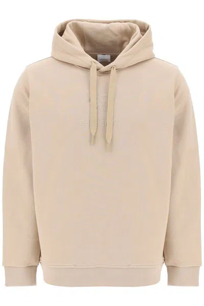 Burberry Tidan Hoodie With Embroidered Ekd In Cream