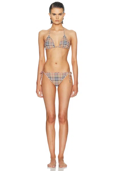 Burberry Tie Bikini Set In Animal Print