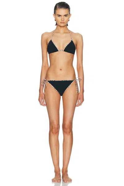 Burberry Tie Bikini Set In Black