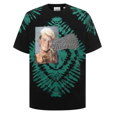 Burberry Tie-dye Pattern T-shirt In Green/black