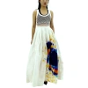 BURBERRY BURBERRY TIE-DYE PRINT MAXI SKIRT IN MULTI-BRIGHT BLUE