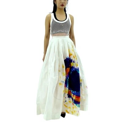 Burberry Tie-dye Print Maxi Skirt In Multi-bright Blue