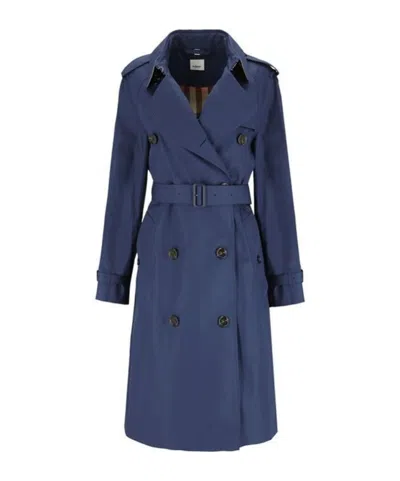 Burberry Tie Lapel Coat In Blue