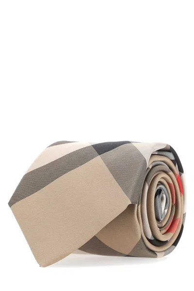 Burberry Beige Archive Classic Cut Check Tie In Brown