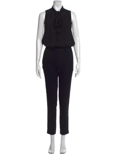 Pre-owned Burberry Tie Neck Jumpsuit In Black