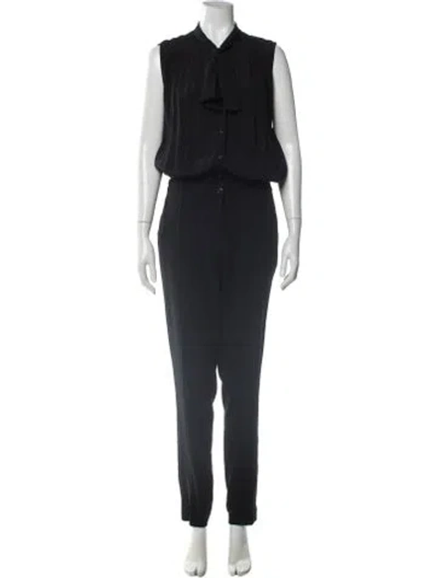Pre-owned Burberry Tie Neck Jumpsuit In Blue