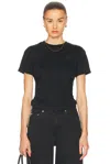 Burberry Black T Shirt With Check Pattern Detail In Black