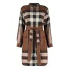 Burberry Aurelia Check-print Belted Shirtdress In Brown