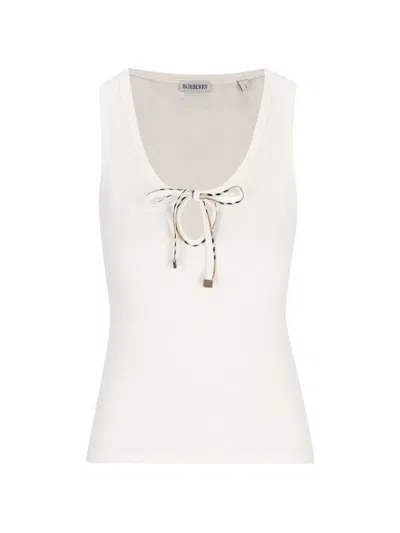 Burberry Tie-fastening Top In White
