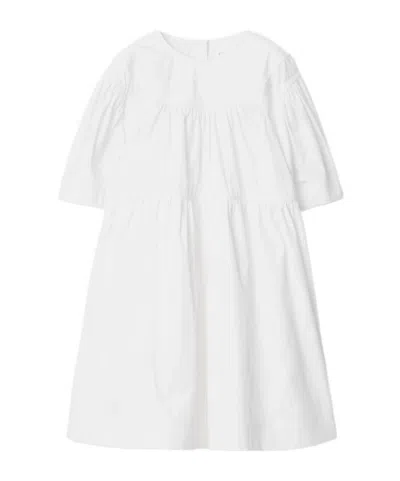 Burberry Kids' Tiered Cotton Dress In White