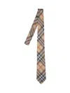 Burberry Check Silk Tie In Brown