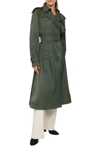 Burberry Tilbury Slim Fit Hooded Nylon Trench Coat In Green