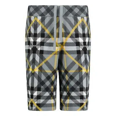 Pre-owned Burberry 'tilton' Cotton Shorts Yellow & Grey