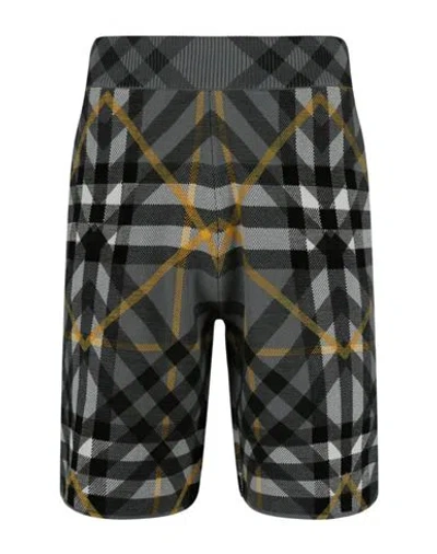 Burberry Tilton Layered Check Knit Shorts Man Shorts & Bermuda Shorts Multicolored Size Xl Cotton In Fantasy