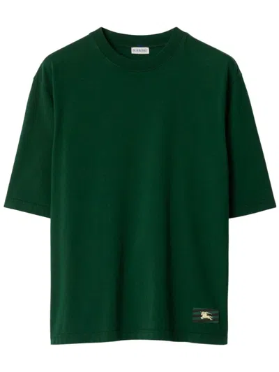 Burberry Ekd Logo-patch Jersey T-shirt In Green