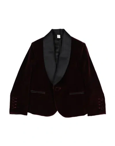 Burberry Babies'  Toddler Boy Blazer Burgundy Size 4 Cotton In Red