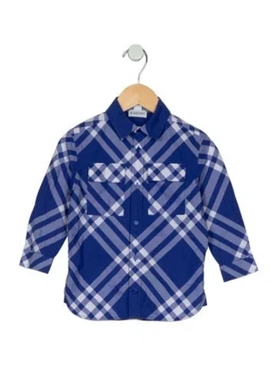 Pre-owned Burberry Babies' Toddler Boy's Long Button Up Shirt In Multi