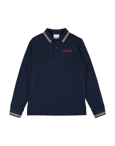 Burberry Babies'  Toddler Boy Polo Shirt Midnight Blue Size 6 Cotton, Polyamide, Elastane