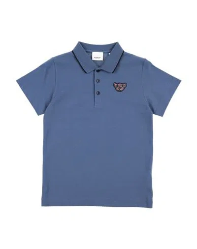 Burberry Babies'  Toddler Boy Polo Shirt Slate Blue Size 6 Cotton, Polyester, Elastane
