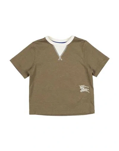 Burberry Babies'  Toddler Boy T-shirt Military Green Size 4 Cotton In Brown