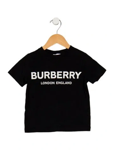 Pre-owned Burberry Babies' Toddler Boys Branded Pattern Printed Shirt In Black