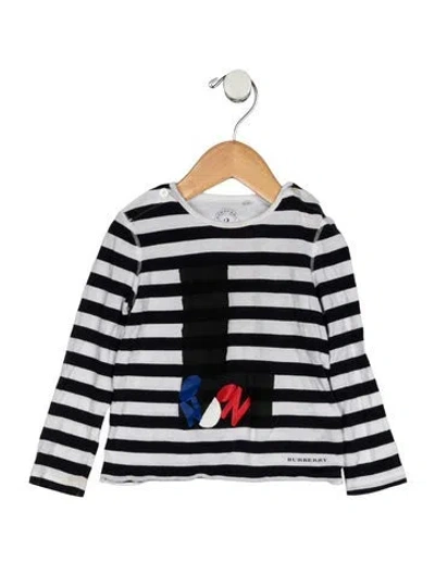 Pre-owned Burberry Babies' Toddler Boys Branded Pattern Printed Shirt In White