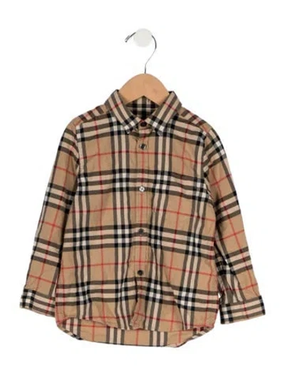 Pre-owned Burberry Babies' Toddler Boys Button Up Shirt In Neutrals