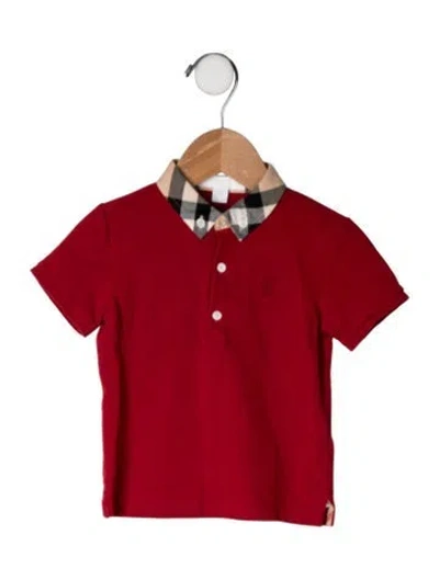 Pre-owned Burberry Babies' Toddler Boys Collar Shirt In Red