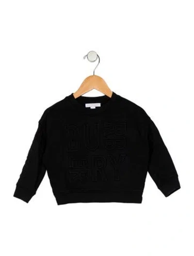 Pre-owned Burberry Babies' Toddler Boys' Embossed Crewneck Sweatshirt In Black