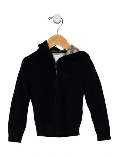 Pre-owned Burberry Babies' Toddler Boys Embroidered Cashmere Jacket In Blue
