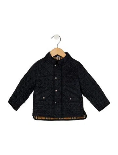 Pre-owned Burberry Babies' Toddler Boys Flap Pocket Snap And Zip Closure Jacket In Blue