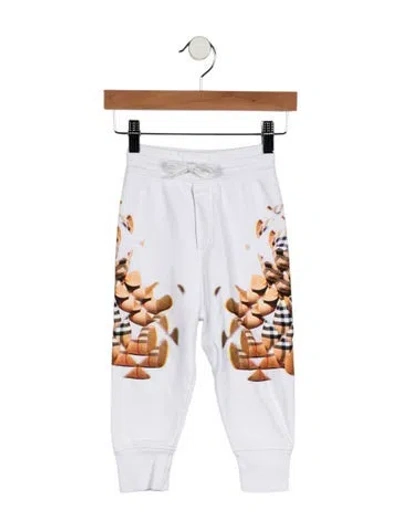 Pre-owned Burberry Babies' Toddler Boys Graphic Jogger In White
