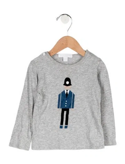 Pre-owned Burberry Babies' Toddler Boys' Graphic Long Sleeve Shirt In Grey