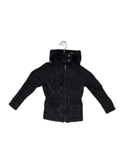Pre-owned Burberry Babies' Toddler Boys' Hooded Quilted Jacket In Blue