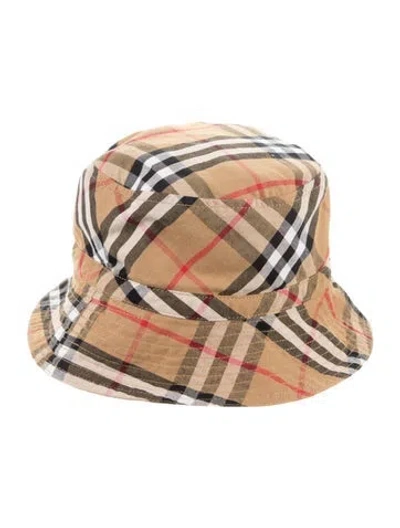 Pre-owned Burberry Babies' Toddler Boys' House Check Bucket Hat In Brown