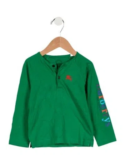 Pre-owned Burberry Babies' Toddler Boys' Long Sleeve Shirt In Green