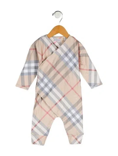 Pre-owned Burberry Babies' Toddler Boys' Nova Check Onesie W/tags In Neutral