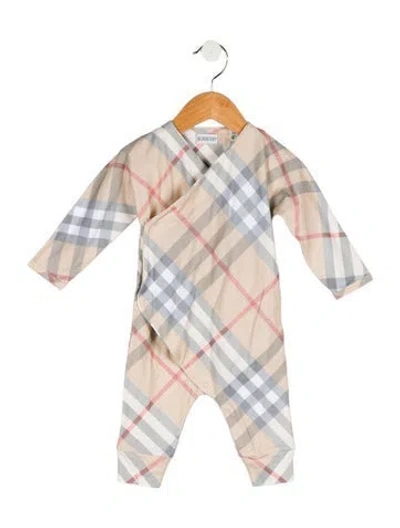 Pre-owned Burberry Babies' Toddler Boys' Nova Check Onesie W/tags In Neutral