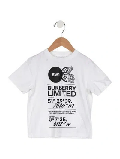 Pre-owned Burberry Babies' Toddler Boys' Pattern Print T-shirt In White