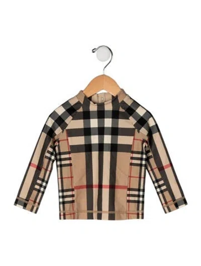 Pre-owned Burberry Babies' Toddler Boys' Plaid Pattern Long Sleeve Shirt  W/tags In Neutral