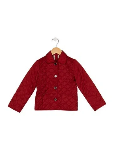 Pre-owned Burberry Babies' Toddler Boys' Quilted House Check Jacket In Red