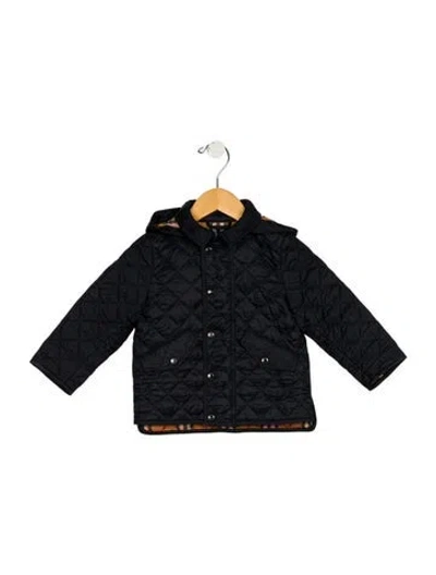 Pre-owned Burberry Babies' Toddler Boys' Short Nylon Coat In Blue