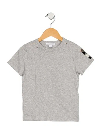 Pre-owned Burberry Babies' Toddler Boys' Short Sleeve Eyelet T-shirt W/tags In Gray