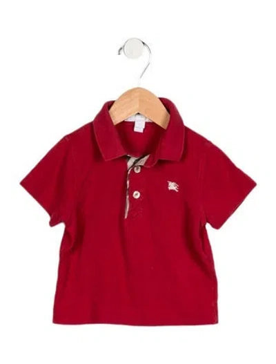 Pre-owned Burberry Babies' Toddler Boys' Short Sleeve Polo Shirt In Red